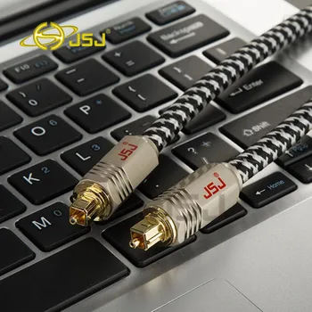 JSJ JF-G72 Pletená Digitálny Optický Audio SPDIF MD DVD Kábel TosLink Viesť Kábel nadšenec digitálny audio kábel 1 M - 5 M