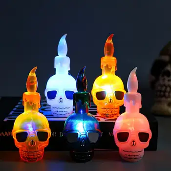 Halloween Lebky Lampa Realistické Flameless Batériový Kostra Hlavy Falošné Sviečka, Lampa Party Dekorácie