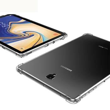 Prípad tabletu Samsung Galaxy Tab S4 10.5 2018 SM-T830 SM-T835 T835 T830 Shockproof Mäkký Silikónový Transparentný Nárazník Zadný Kryt
